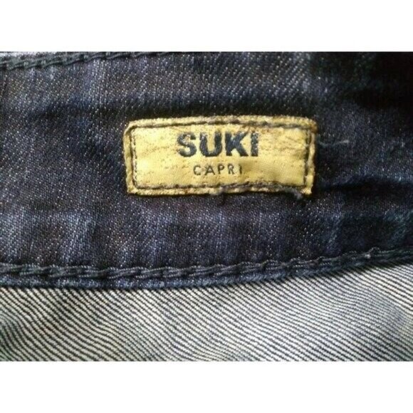 Silver Jeans Suki Capri Womens Size 29 Mid Rise Straight Dark Wash Cropped - Picture 4 of 5
